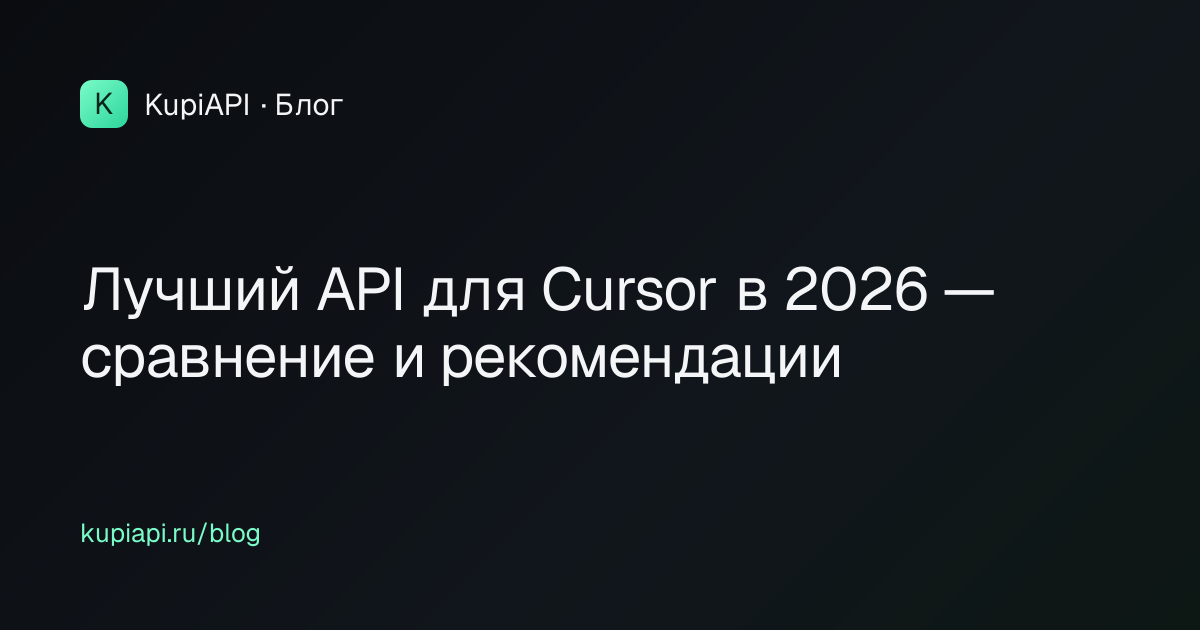 Лучший API для Cursor в 2026 — сравнение и рекомендации